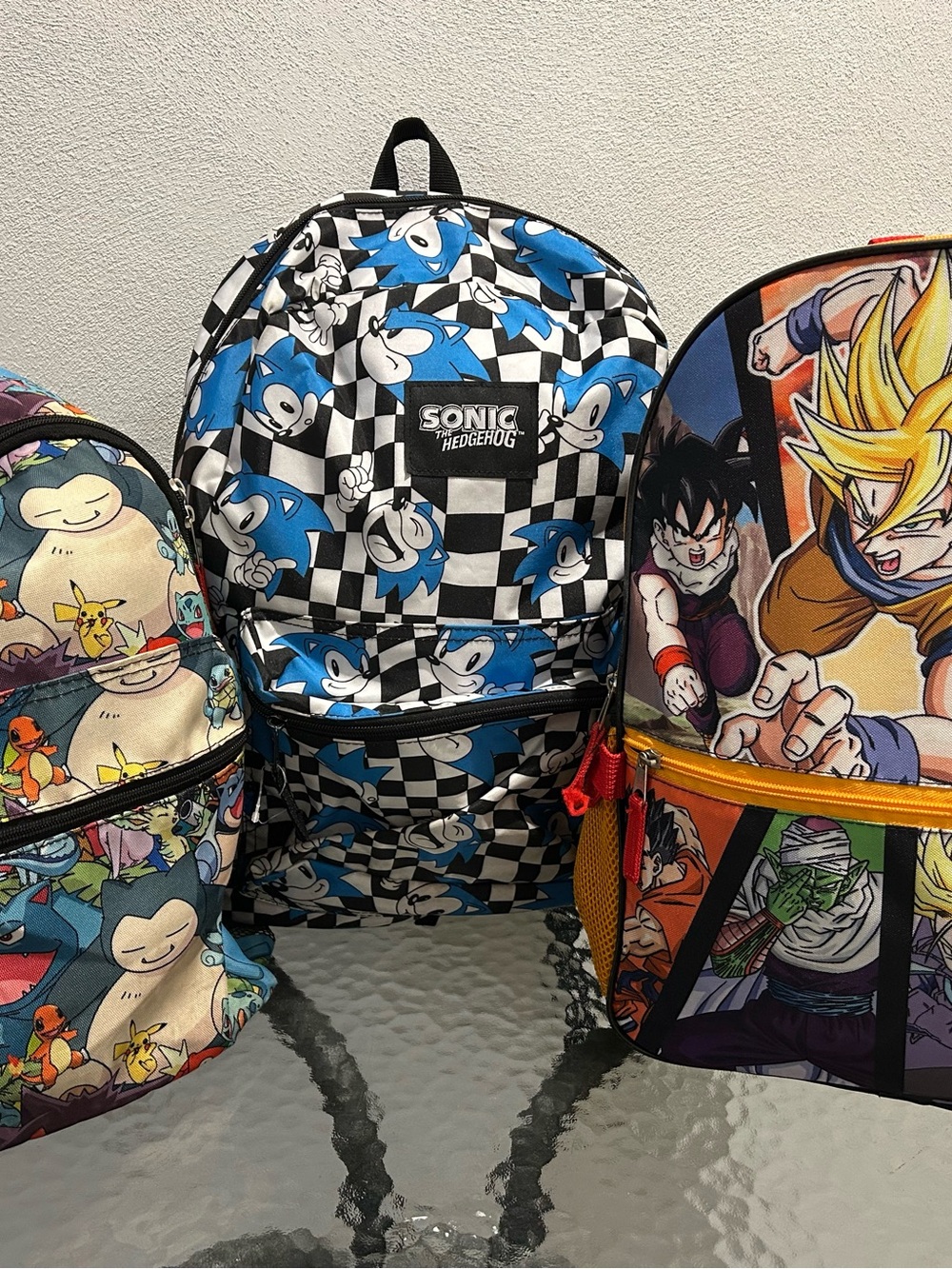 Sonic the Hedgehog Blue Checker Kids Backpack - Official Logo